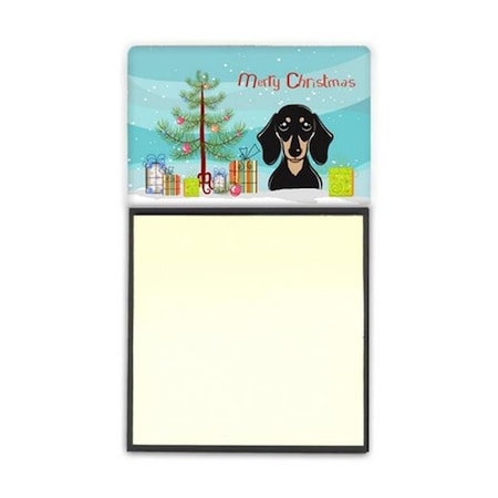 Carolines Treasures Carolines Treasures BB1587SN Christmas Tree & Smooth Black & Tan Dachshund Sticky Note Holder BB1587SN